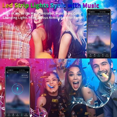 Smart Sound Controlled Music Reactive Led Lights Music Sync 5050 Flexible Neon Light