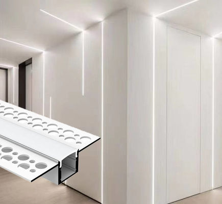 LED Light Strips Aluminium Channel With PC Cover Recessed Drywall Plaster Gypsum Led Aluminum Profile