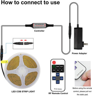 2023 COB LED Strip 480leds 2700K 3000K 4000K 6000K Dotless Flexible Tape Light