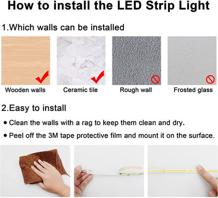 2023 COB LED Strip 480leds 2700K 3000K 4000K 6000K Dotless Flexible Tape Light