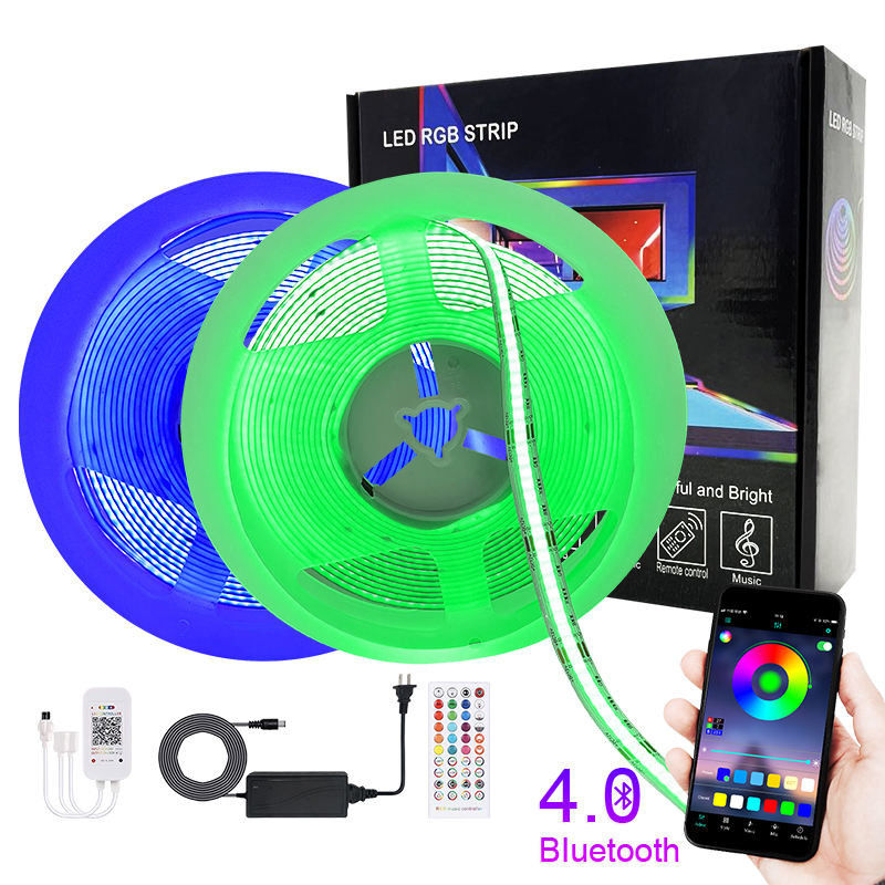Smart Rgb Music Reactive Led Strip Bluetooth APP Music Sync Controller Cob Rgb Light