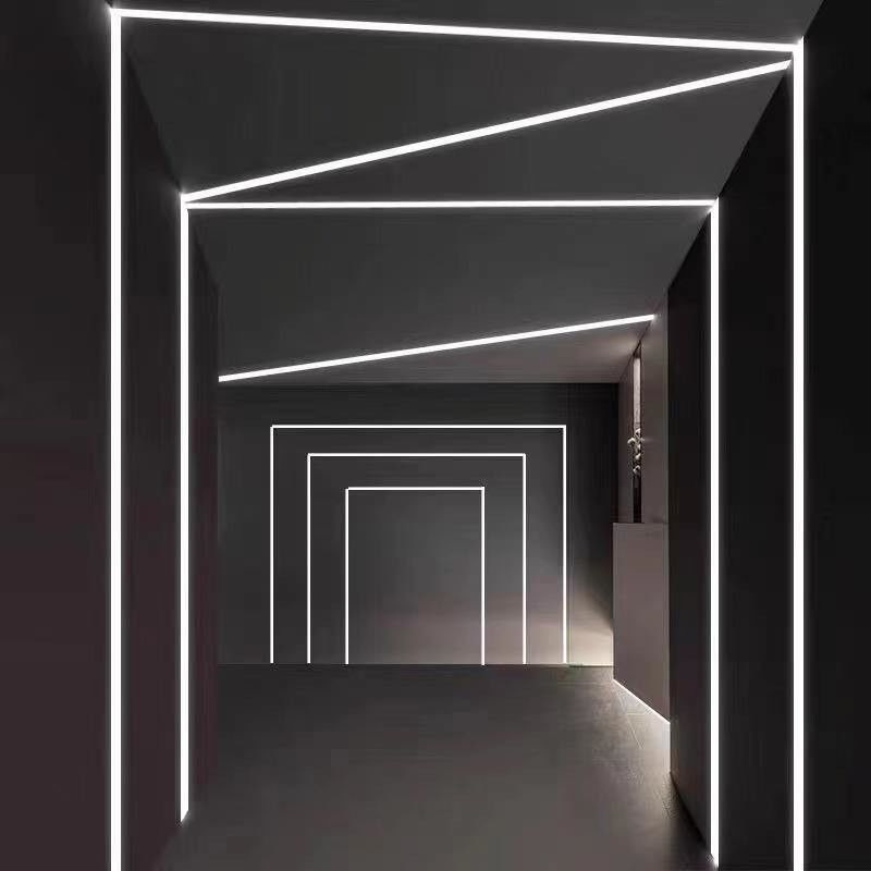 LED Light Strips Aluminium Channel With PC Cover Recessed Drywall Plaster Gypsum Led Aluminum Profile