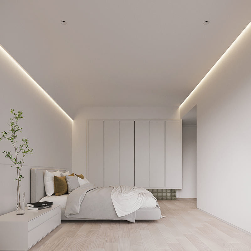 Modern Recessed LED Aluminum Channel Light Ceiling LED Wall Washer Lighting 9.5W/M Aluminum Profile Linear Strip Light
