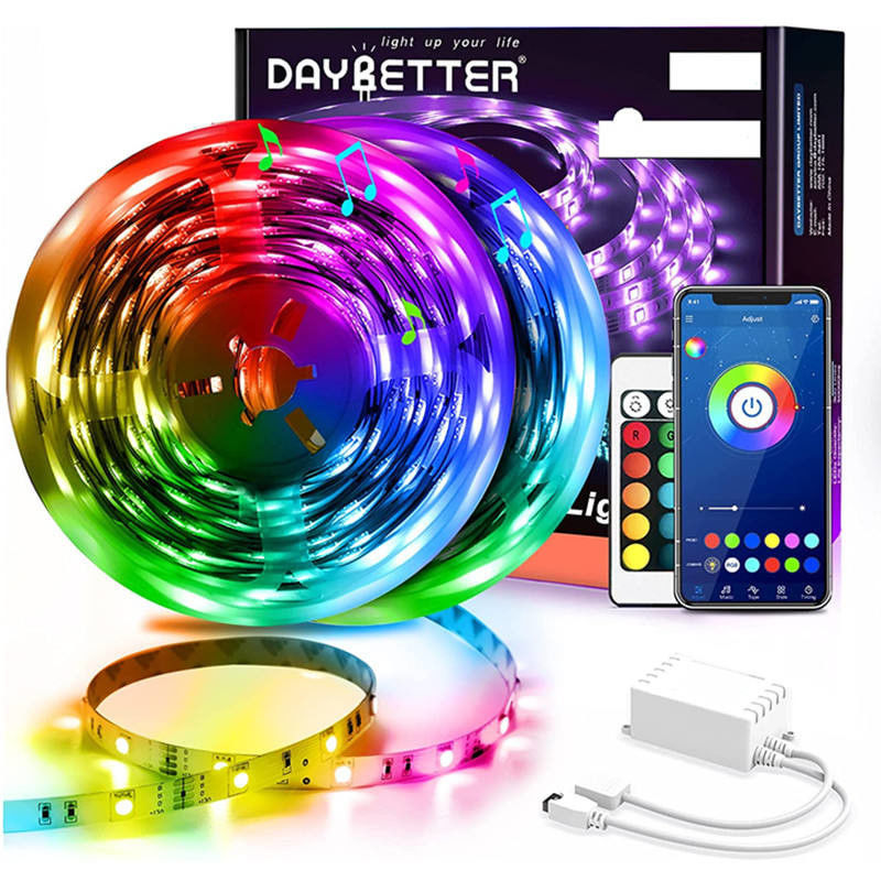 60Leds/M 5050 Rgb Smart LED Strip Lights 5m 10m 15m App Control Remote For Bedroom